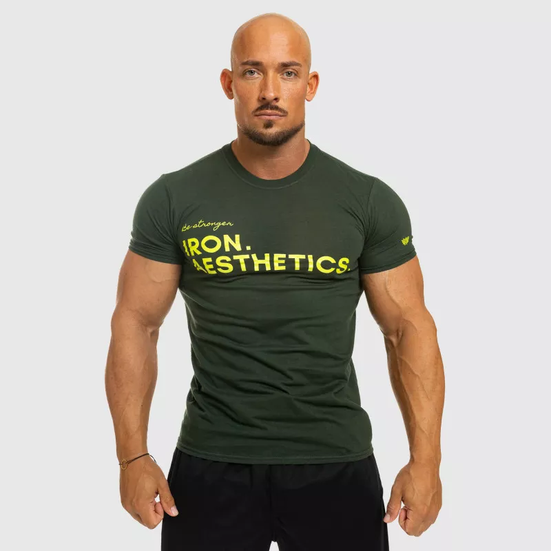 Pánske fitness tričko Iron Aesthetics Be Stronger, zelené-2