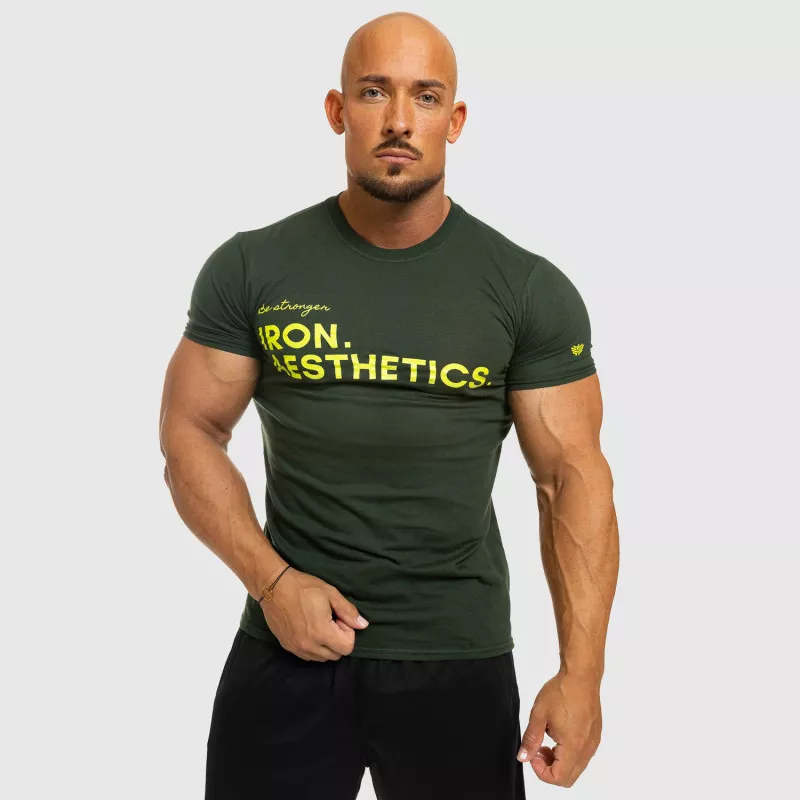 Pánske fitness tričko Iron Aesthetics Be Stronger, zelené-3
