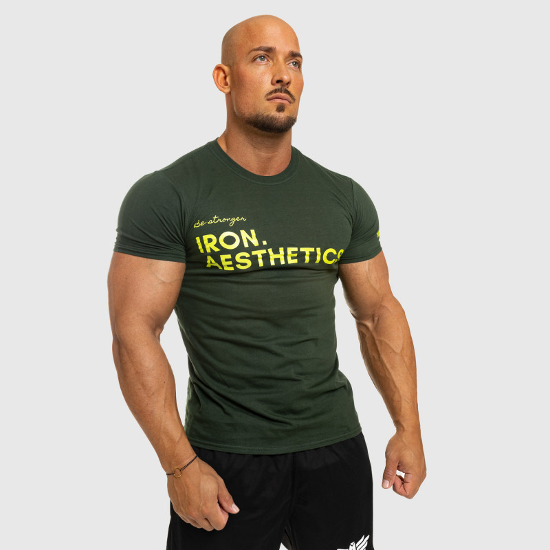 Pánske fitness tričko Iron Aesthetics Be Stronger, zelené-8