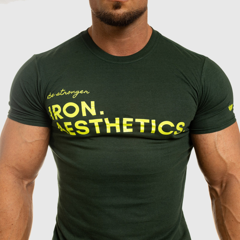 Pánske fitness tričko Iron Aesthetics Be Stronger, zelené-10