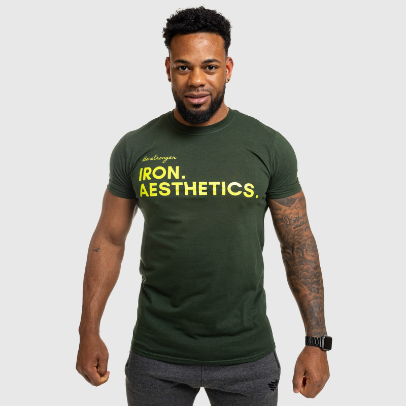 Pánske fitness tričko Iron Aesthetics Be Stronger, zelené-11