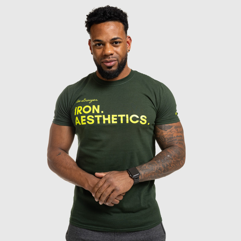 Pánske fitness tričko Iron Aesthetics Be Stronger, zelené-12