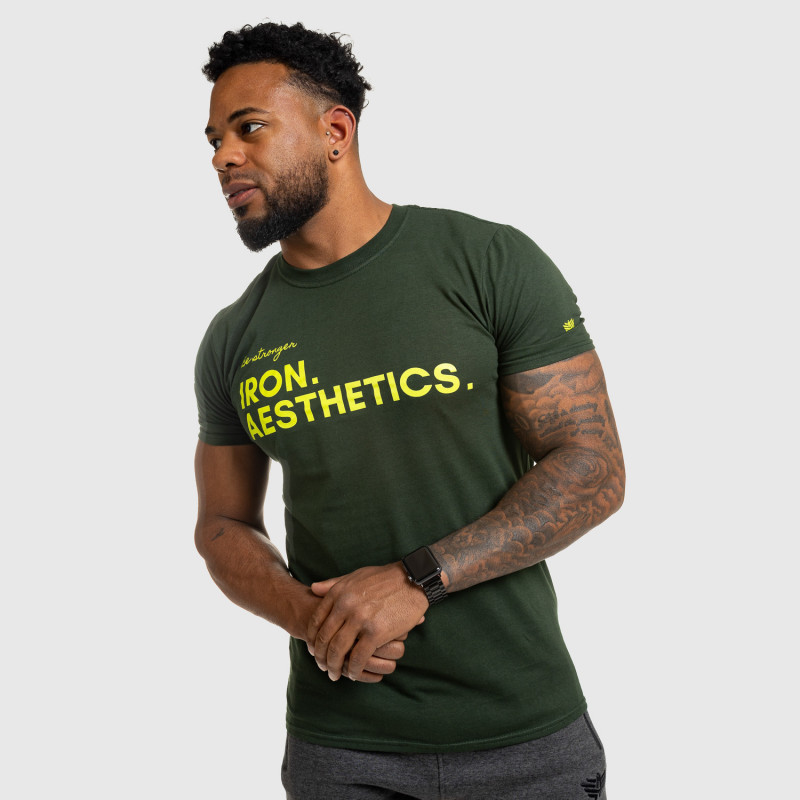 Pánske fitness tričko Iron Aesthetics Be Stronger, zelené-13