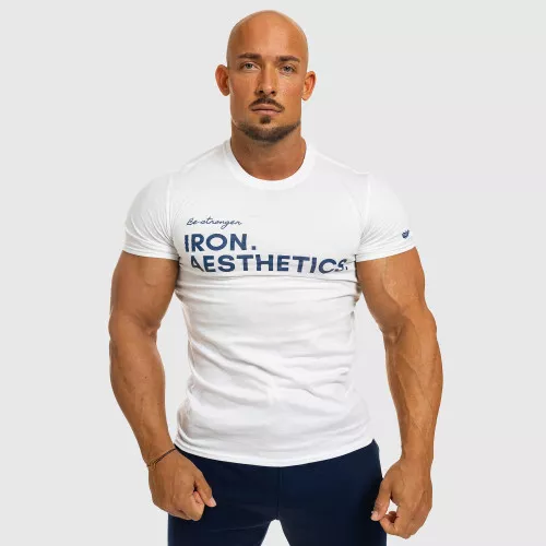 Pánske fitness tričko Iron Aesthetics Be Stronger, biele