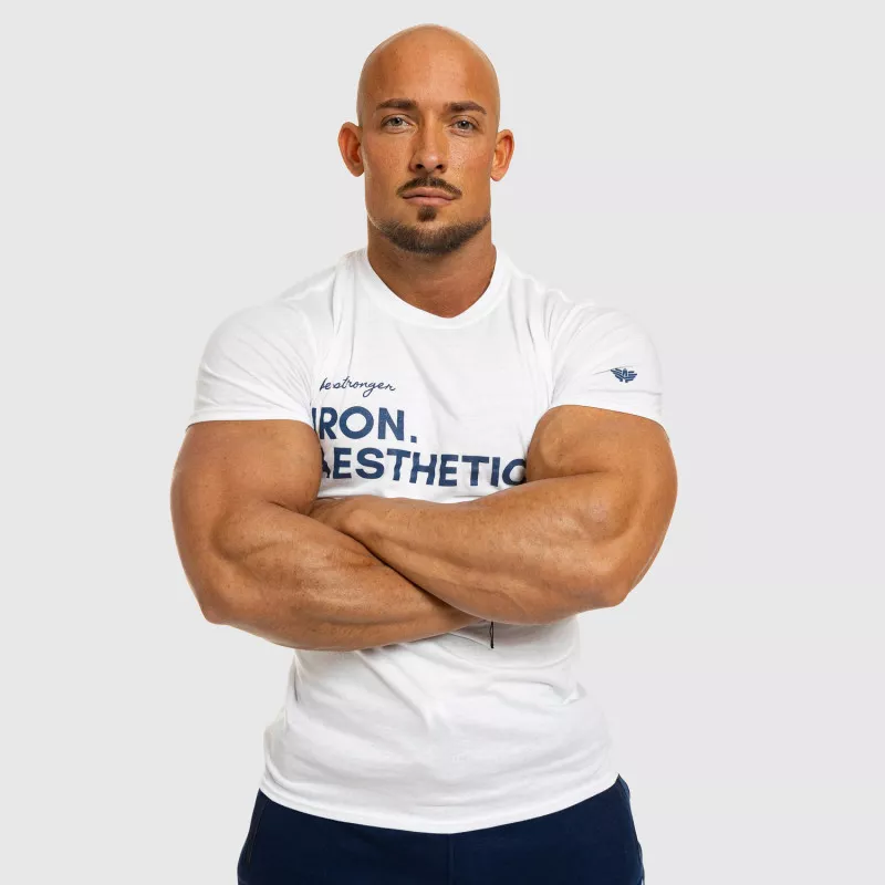 Pánske fitness tričko Iron Aesthetics Be Stronger, biele-8
