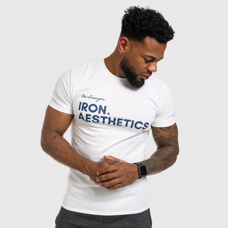 Pánske fitness tričko Iron Aesthetics Be Stronger, biele-9