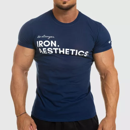 Pánske fitness tričko Iron Aesthetics Be Stronger, modré