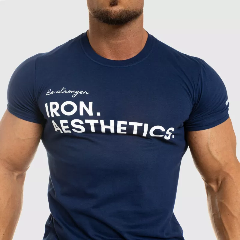 Pánske fitness tričko Iron Aesthetics Be Stronger, modré-6