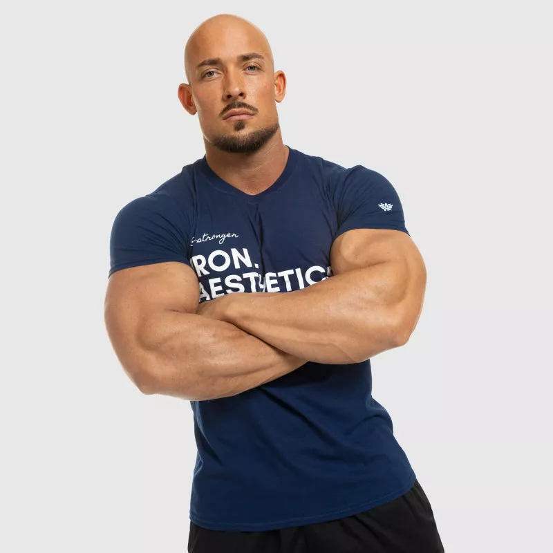 Pánske fitness tričko Iron Aesthetics Be Stronger, modré-8