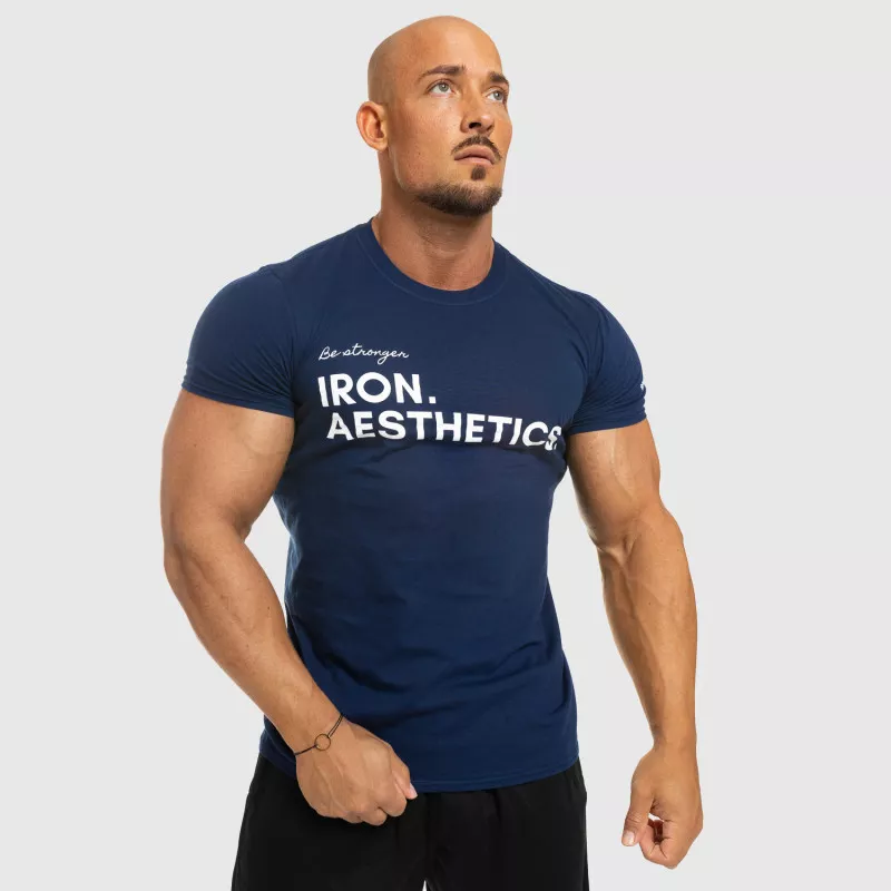 Pánske fitness tričko Iron Aesthetics Be Stronger, modré-9