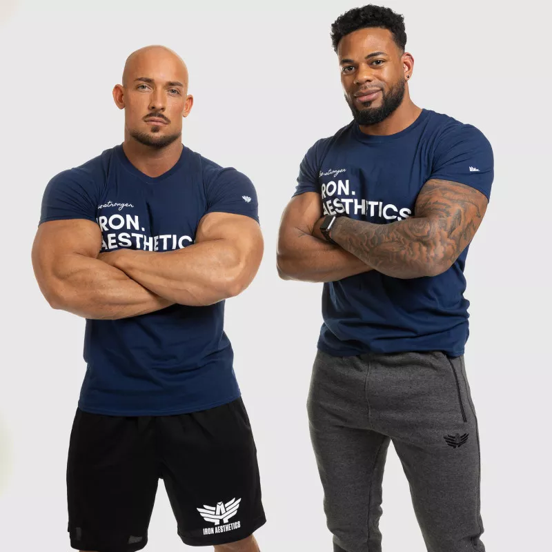 Pánske fitness tričko Iron Aesthetics Be Stronger, modré-10