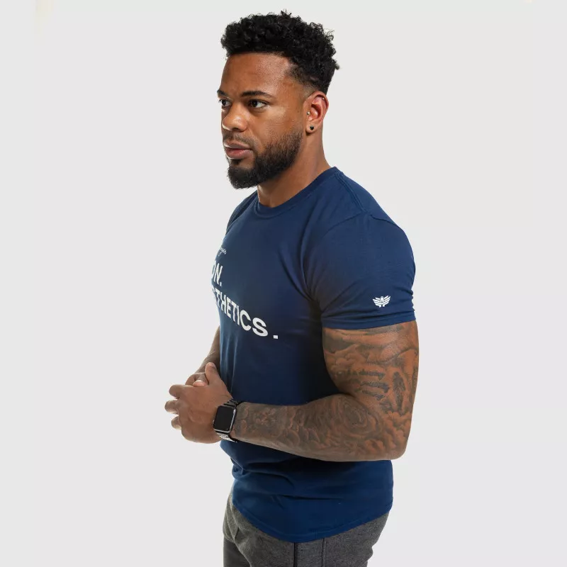 Pánske fitness tričko Iron Aesthetics Be Stronger, modré-11