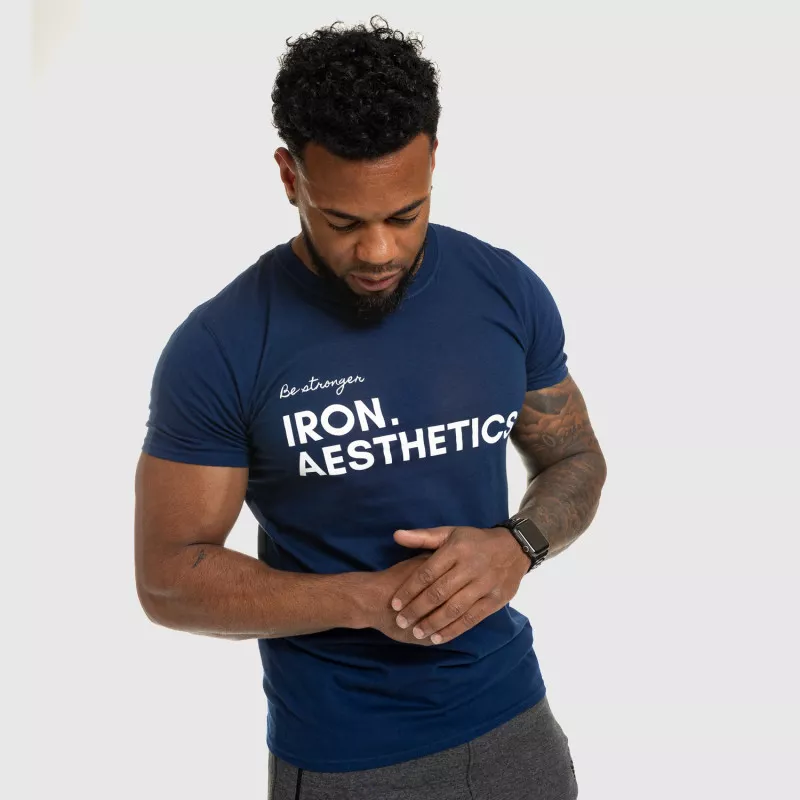 Pánske fitness tričko Iron Aesthetics Be Stronger, modré-12
