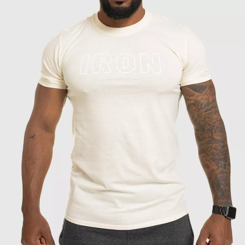Pánske fitness tričko IRON, pieskové-1