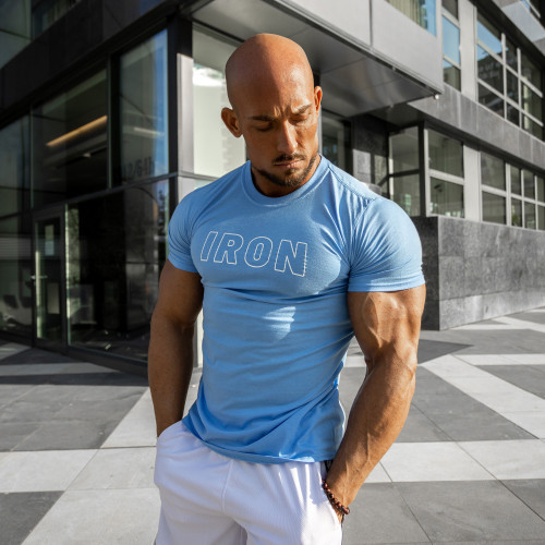 Pánske fitness tričko IRON, modré