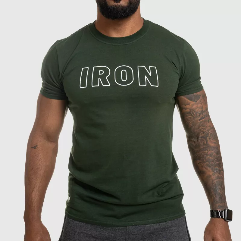Pánske fitness tričko IRON, zelené-1