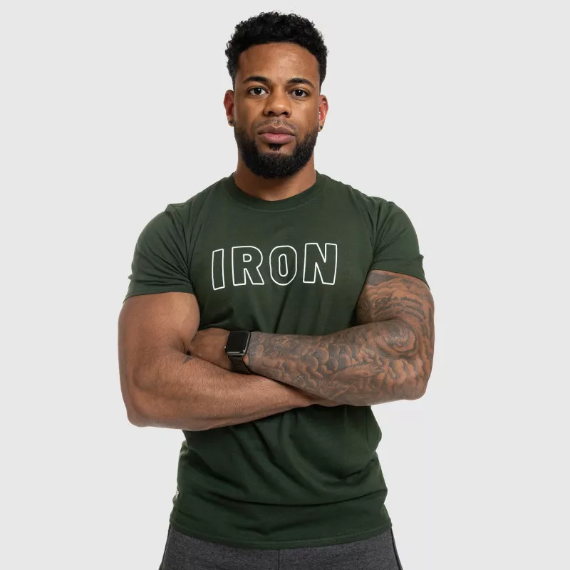 Pánske fitness tričko IRON, zelené-3