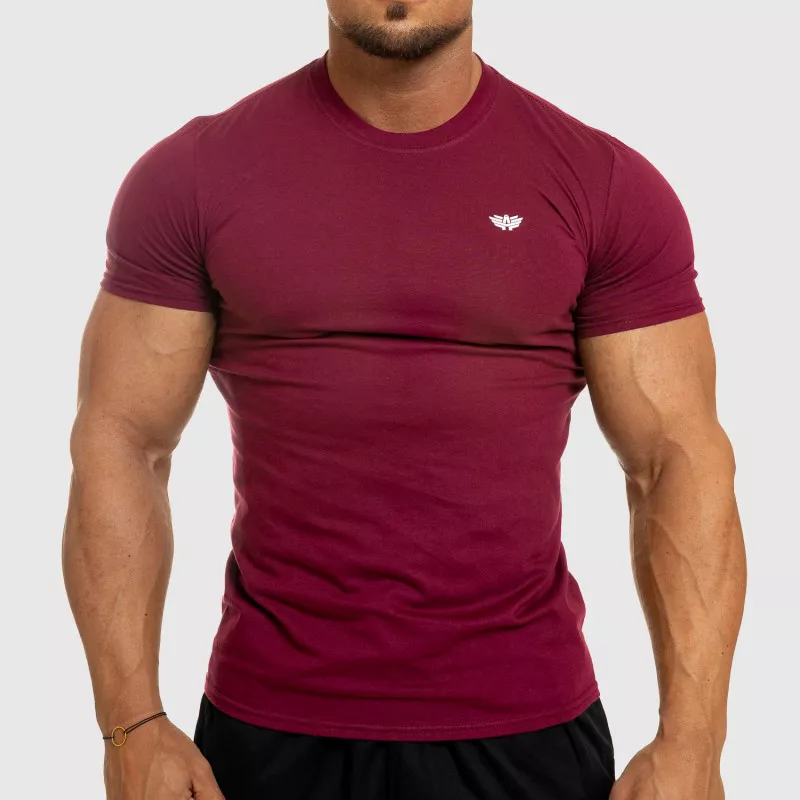 Pánske fitness tričko Iron Aesthetics Standard, bordové-1