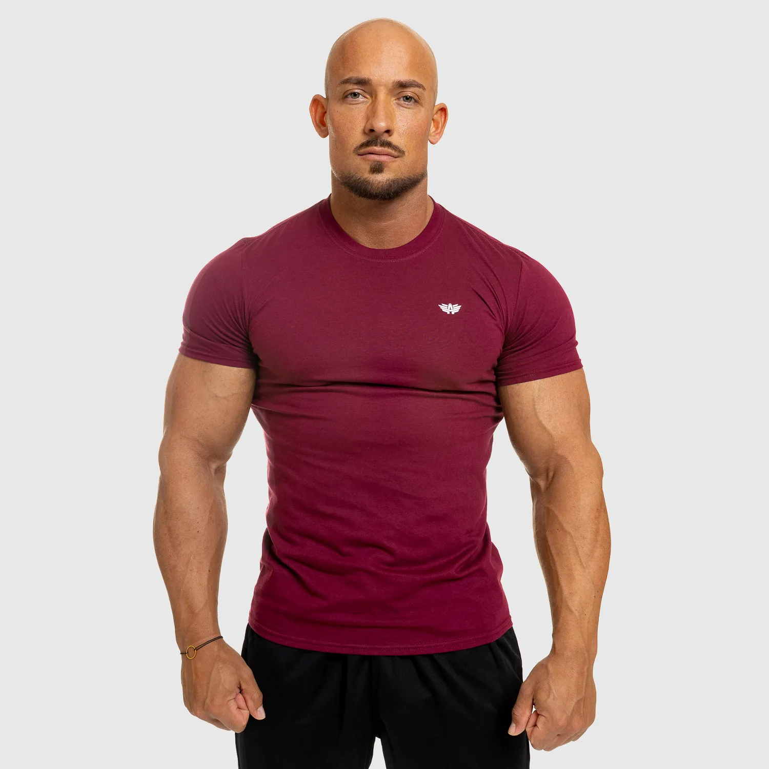 Pánske fitness tričko Iron Aesthetics Standard, bordové-1