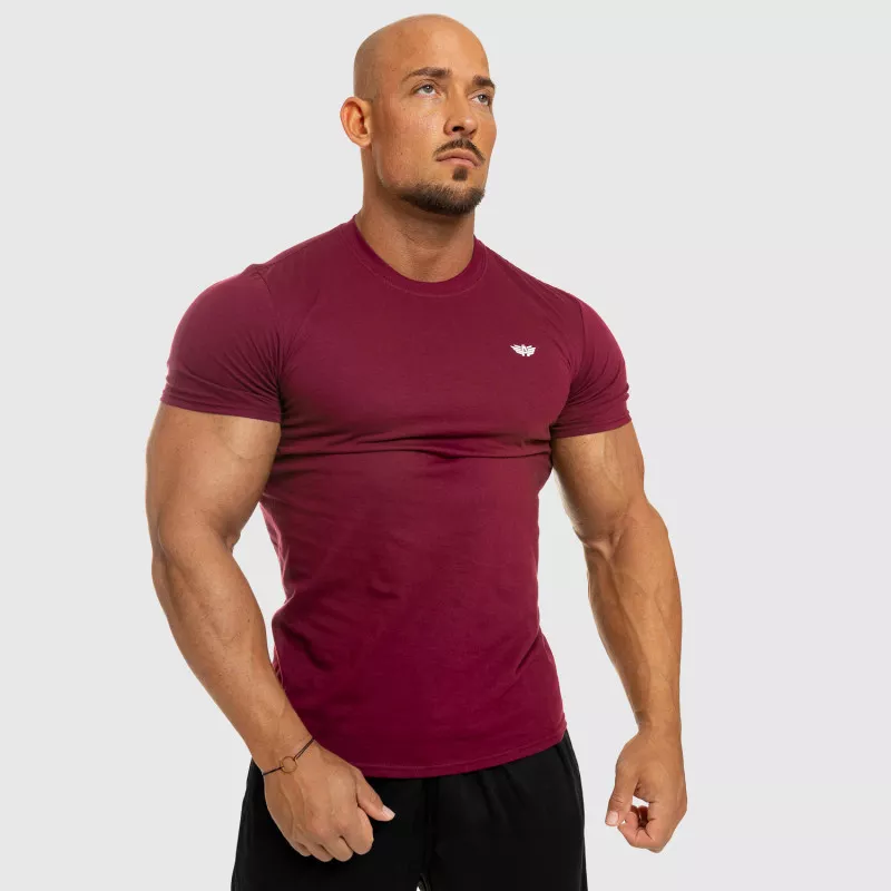 Pánske fitness tričko Iron Aesthetics Standard, bordové-9