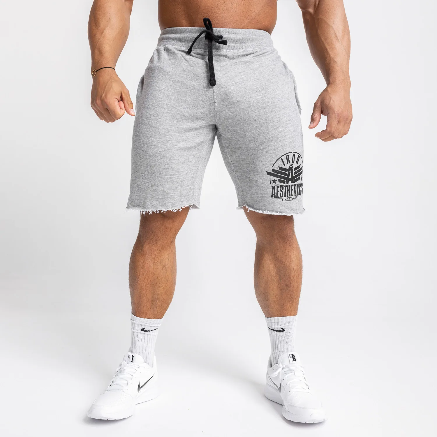 Pánske teplákové kraťasy Iron Aesthetics Force, sivé-1