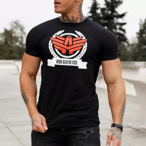 Pánske fitness tričko Iron Aesthetics Triumph, čierne