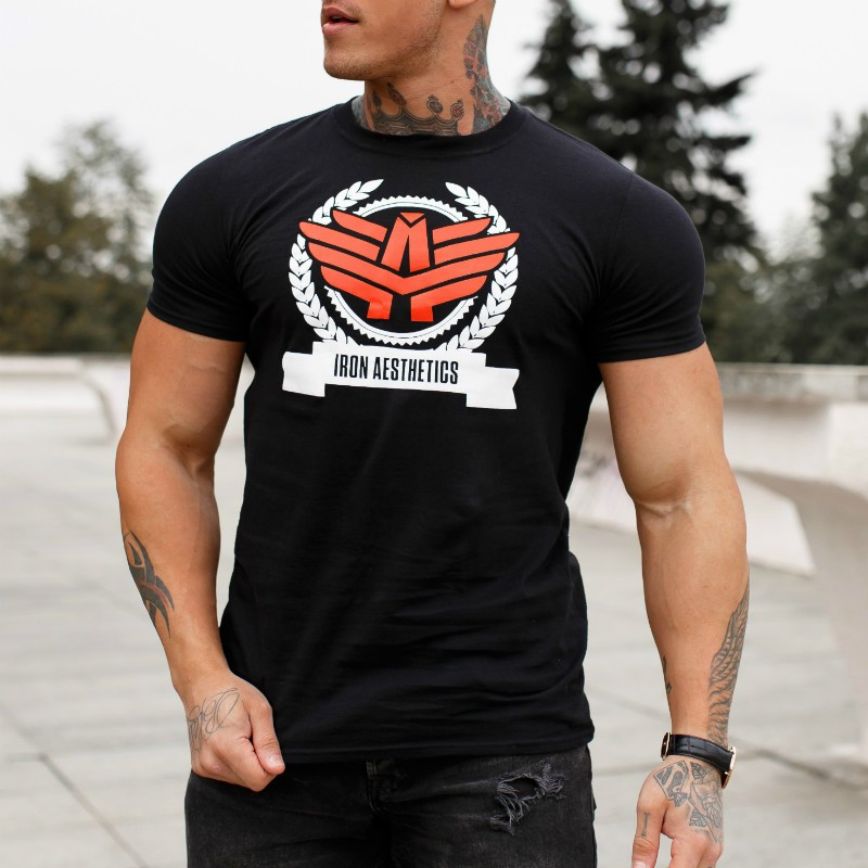 Levně Pánské fitness tričko Iron Aesthetics Triumph, černé