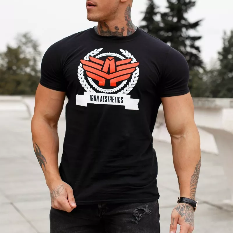 Pánske fitness tričko Iron Aesthetics Triumph, čierne-1