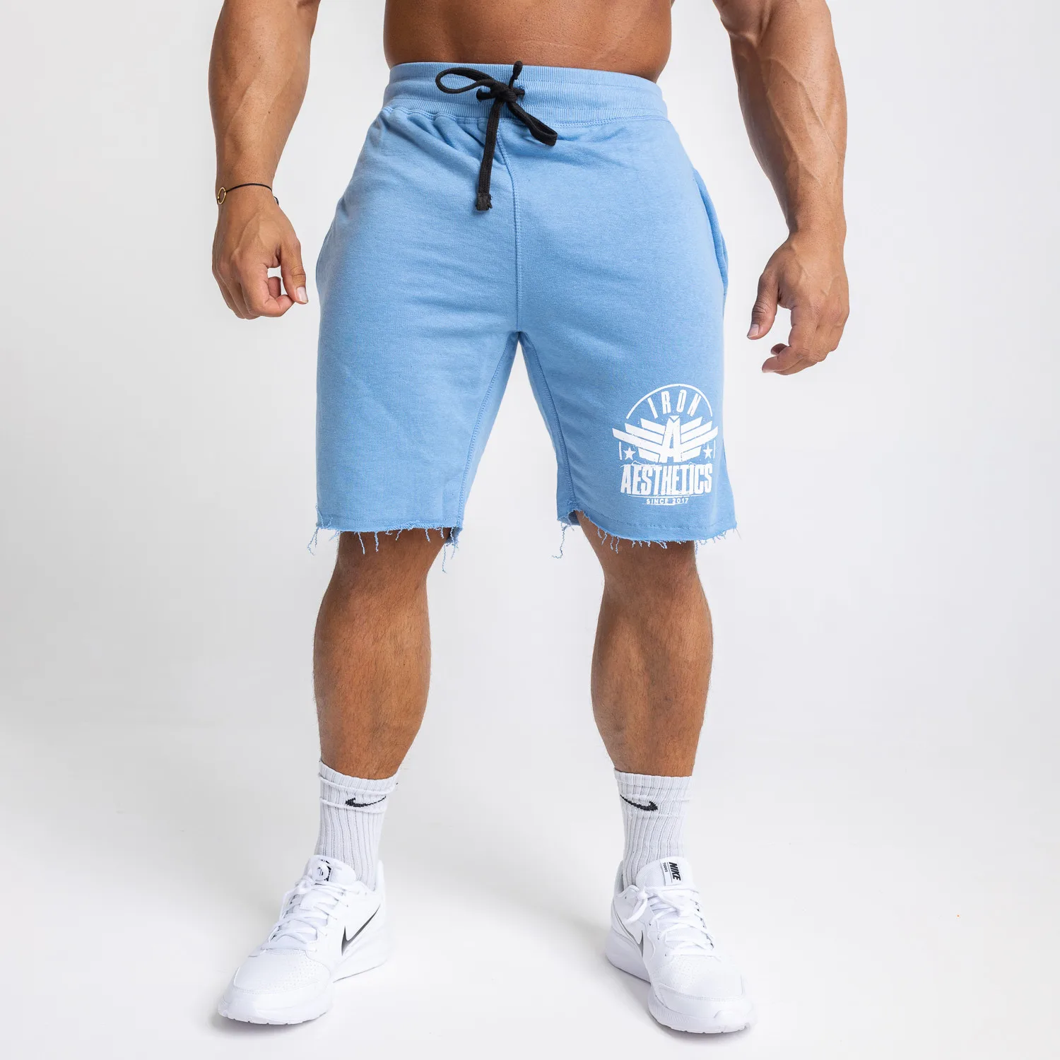 Pánske teplákové kraťasy Iron Aesthetics Force, svetlo modrá-1