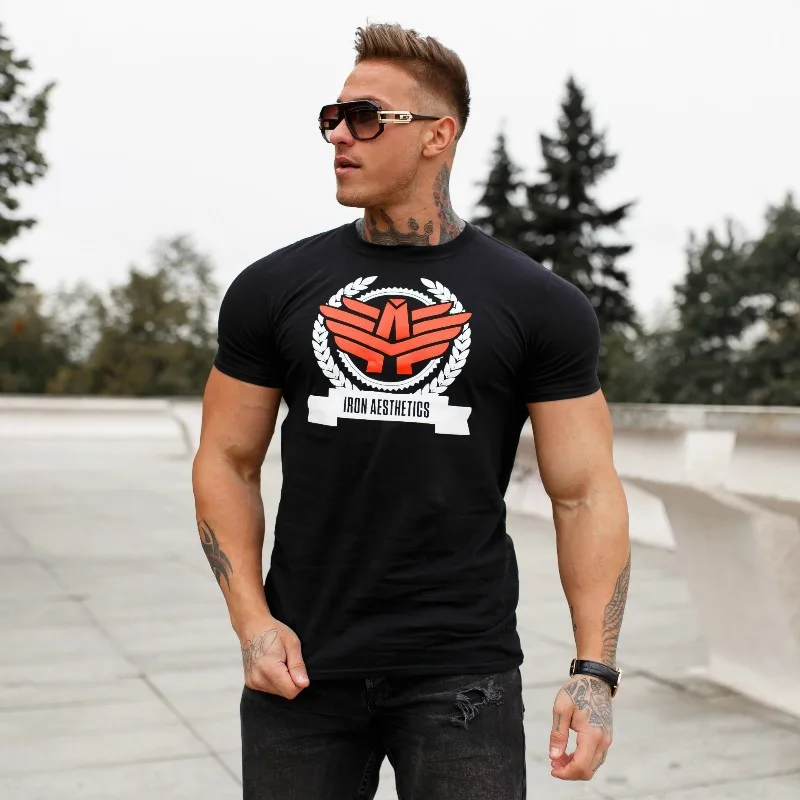 Pánske fitness tričko Iron Aesthetics Triumph, čierne-1