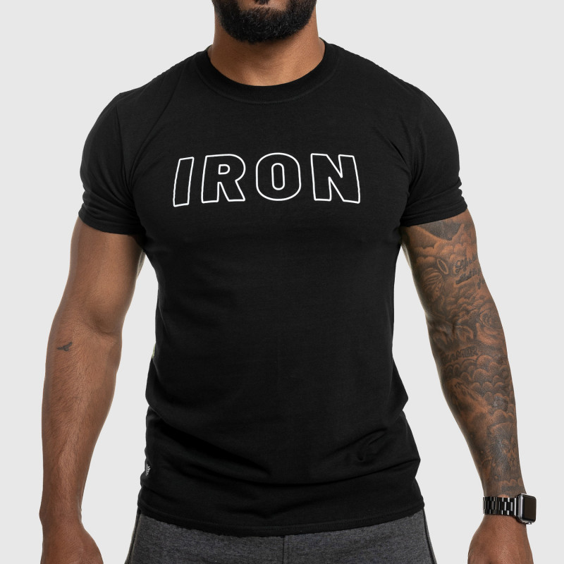 Pánske fitness tričko IRON, čierne-1
