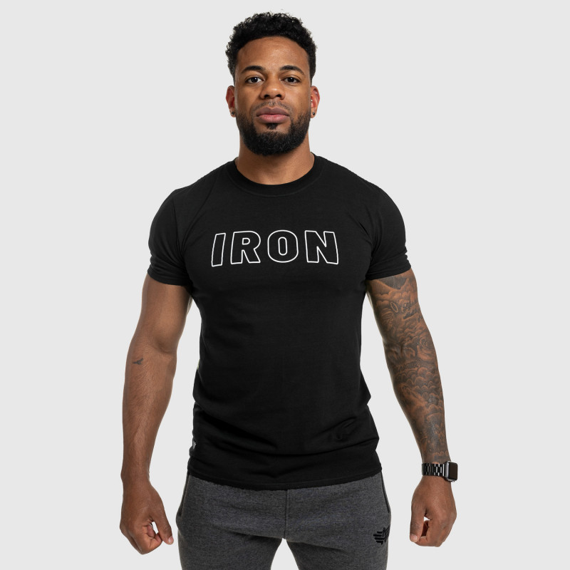 Pánske fitness tričko IRON, čierne-5
