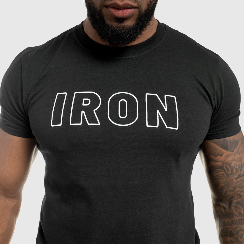 Pánske fitness tričko IRON, čierne-6