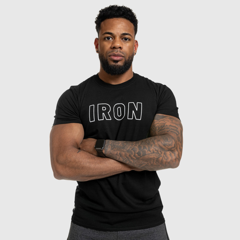 Pánske fitness tričko IRON, čierne-8