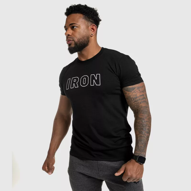 Pánske fitness tričko IRON, čierne-9