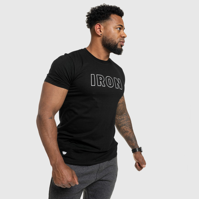 Pánske fitness tričko IRON, čierne-10