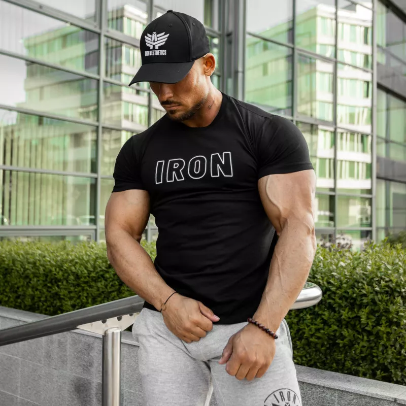 Pánske fitness tričko IRON, čierne-2