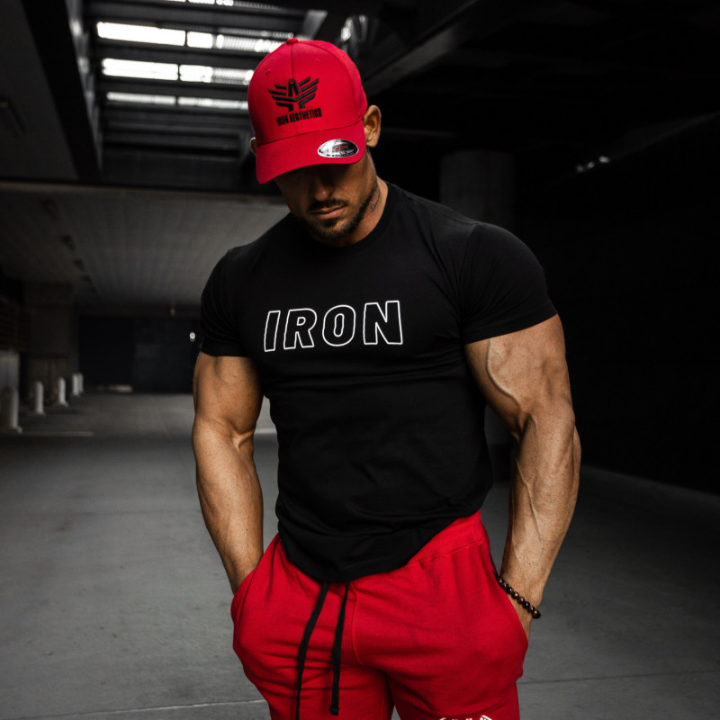 Pánske fitness tričko IRON, čierne-4