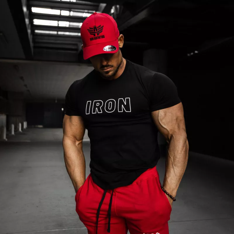 Pánske fitness tričko IRON, čierne-3