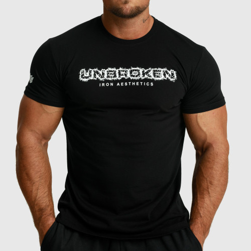 Pánske fitness tričko Iron Aesthetics Unbroken, čierne