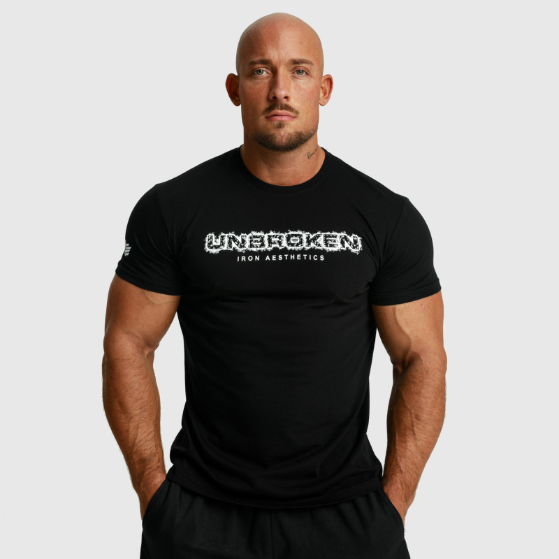 Pánske fitness tričko Iron Aesthetics Unbroken, čierne-4