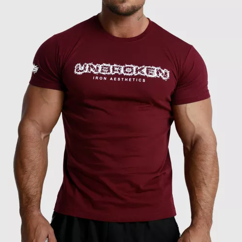 Pánske fitness tričko Iron Aesthetics Unbroken, bordové