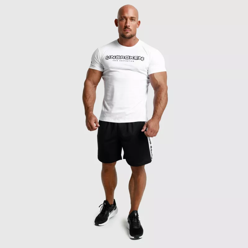 Pánske fitness tričko Iron Aesthetics Unbroken, biele-6