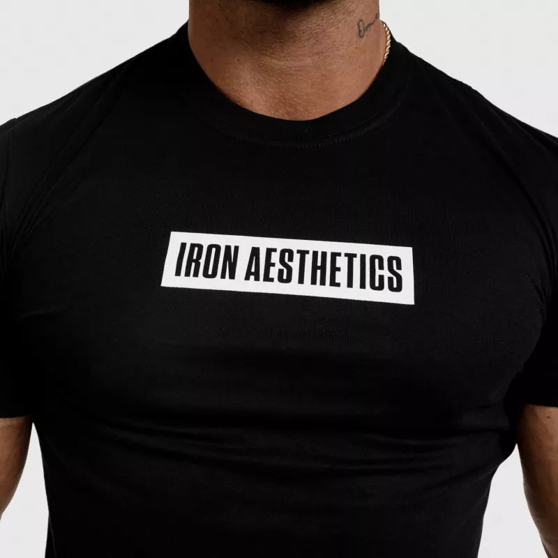 Pánske fitness tričko Iron Aesthetics Boxed, čierne-2