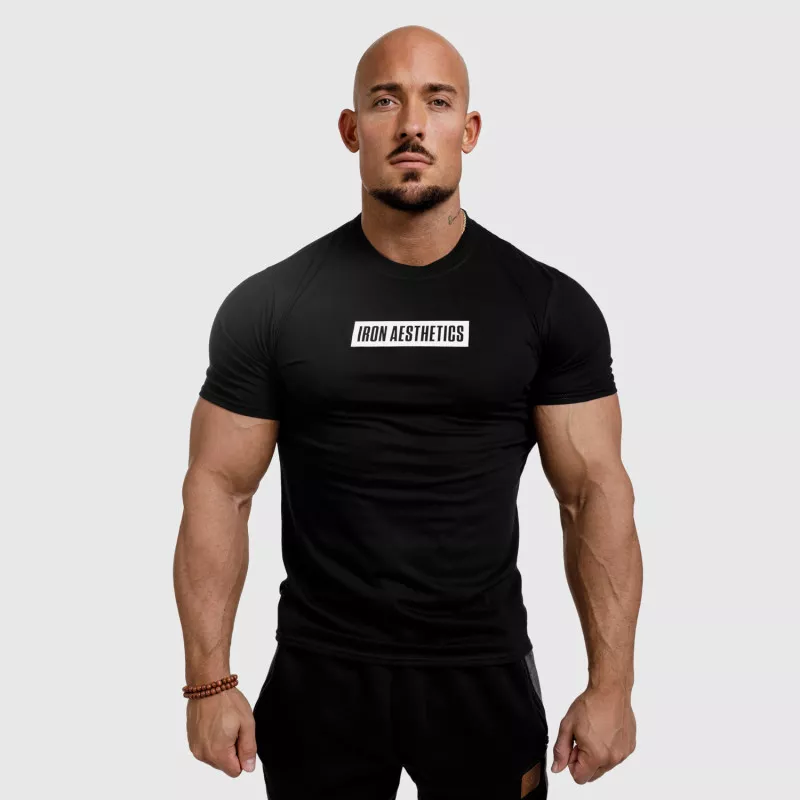 Pánske fitness tričko Iron Aesthetics Boxed, čierne-3