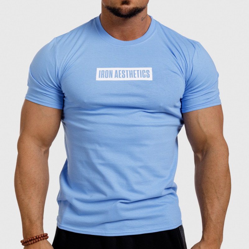 Levně Pánské fitness tričko Iron Aesthetics Boxed, modré