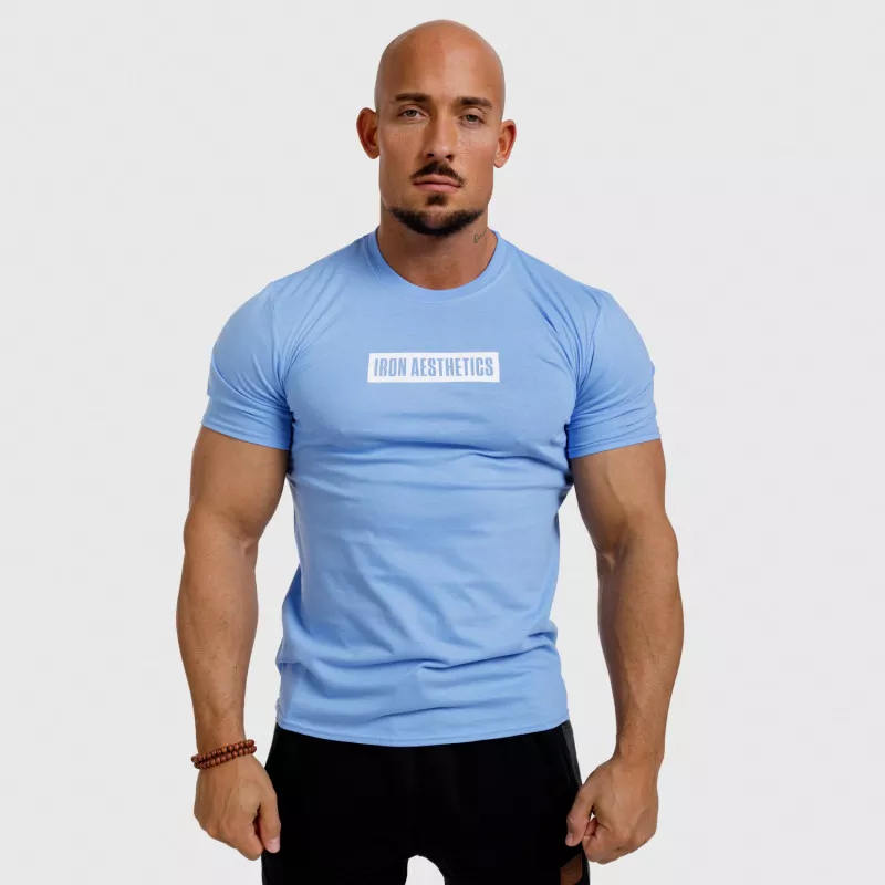 Pánske fitness tričko Iron Aesthetics Boxed, modré-2