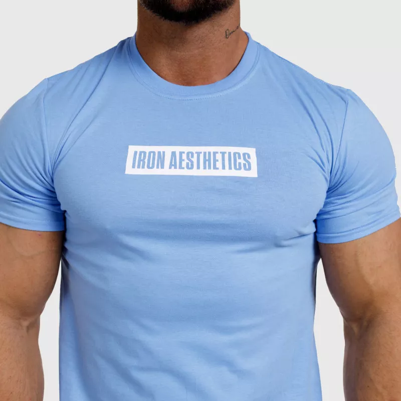 Pánske fitness tričko Iron Aesthetics Boxed, modré-3