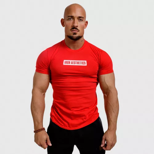 Pánske fitness tričko Iron Aesthetics Boxed, červené