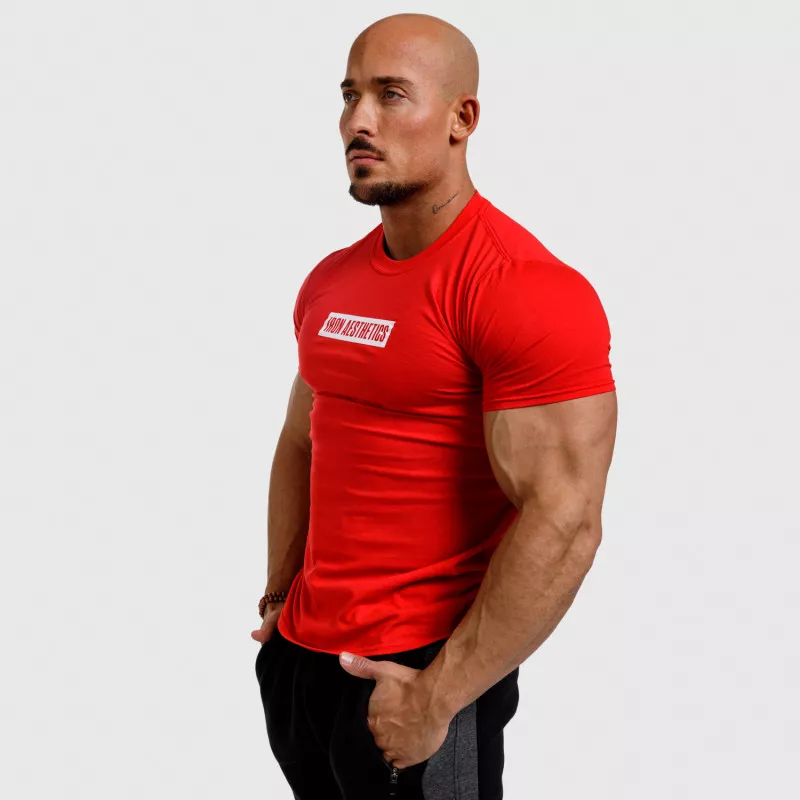 Pánske fitness tričko Iron Aesthetics Boxed, červené-3
